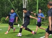 Tim Mini Soccer Bhayangkara Polres VS PWI Banyuasin Berakhir Menang Tipis
