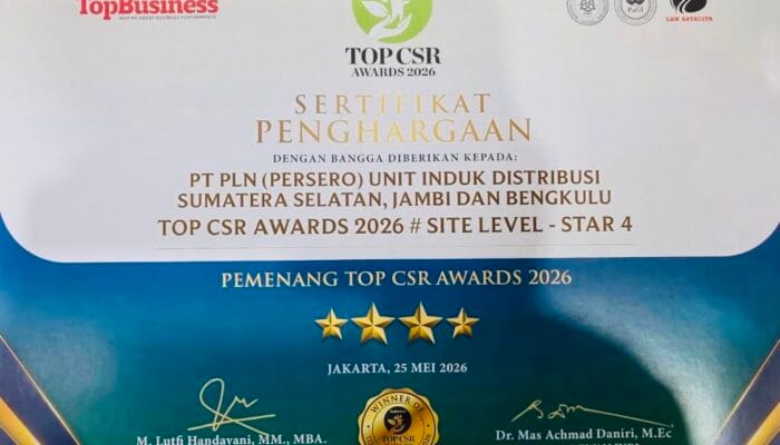 PLN UID S2JB Raih TOP CSR Awards 2026 Star 4